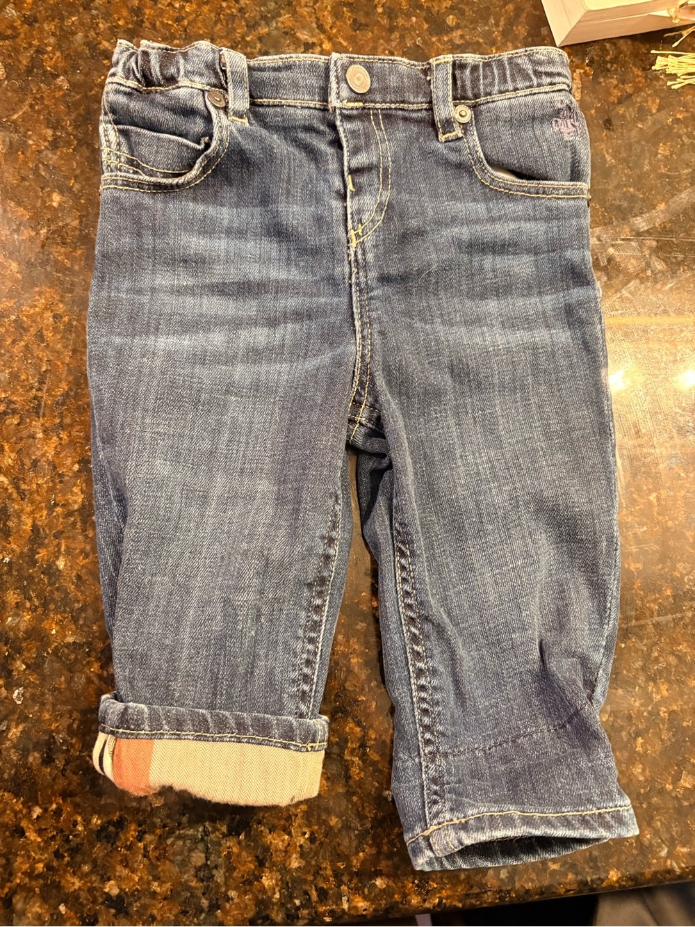 Burberry Toddler Blue Denim Jeans with Cuffed Hem